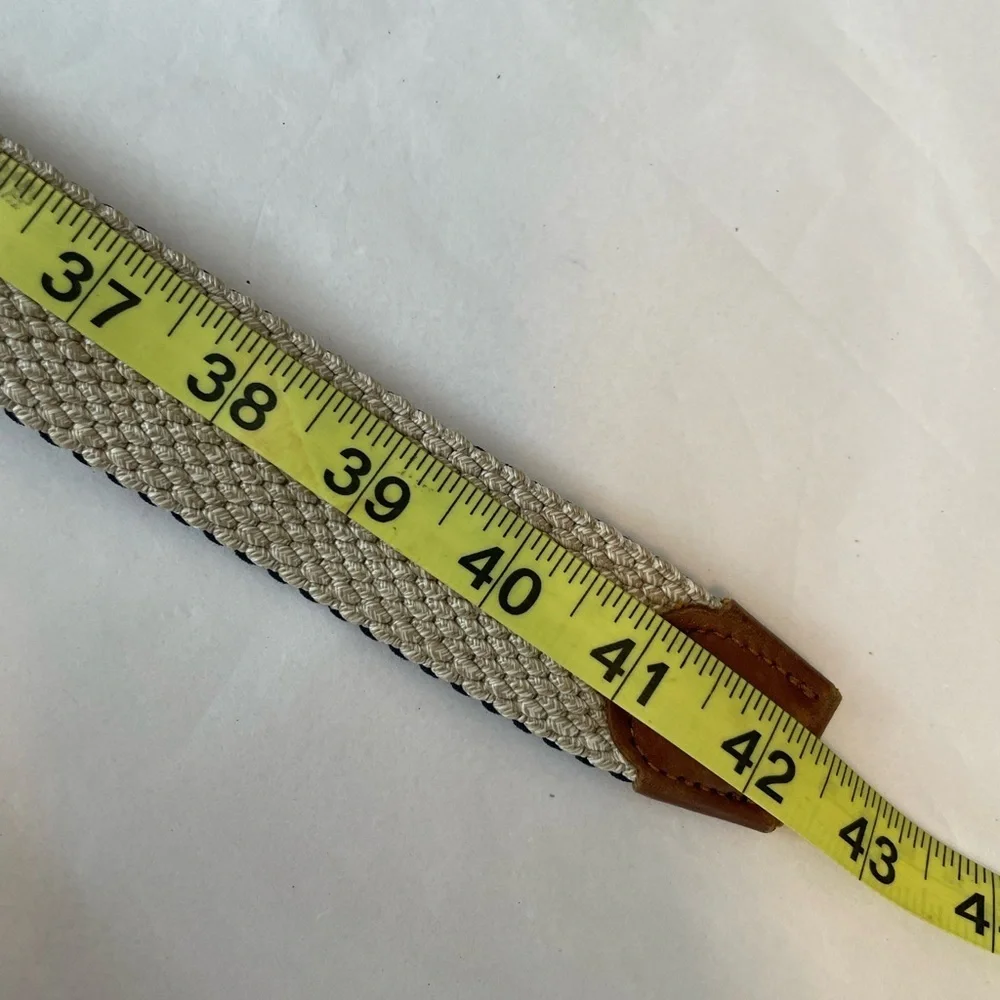 Tommy Bahama Braided Stretch Belt Reversible Tan Navy Men's M / L 32-38 Golf